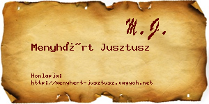 Menyhért Jusztusz névjegykártya